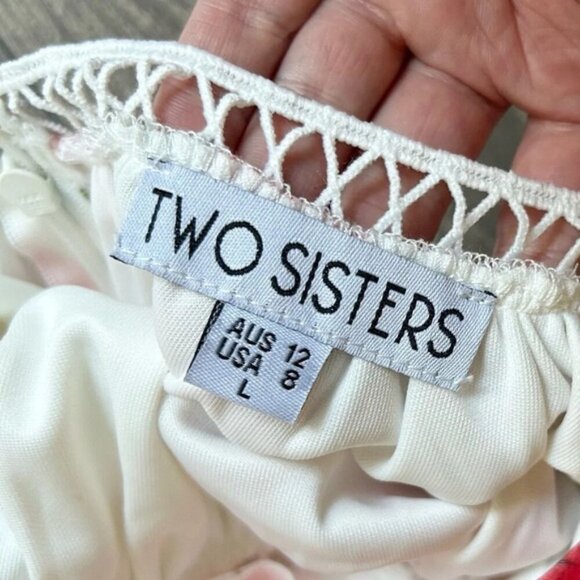 Two Sisters The Label Floral Halter Mini Dress High Neck White Pink Size Large - Picture 11 of 15